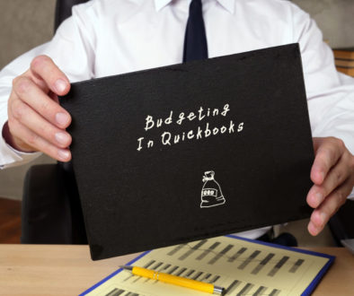 Budgeting In Quickbooks o inscription on the sheet.