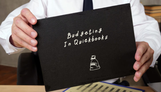 Budgeting In Quickbooks o inscription on the sheet.