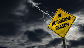 Hurricane Season Sign With Stormy Background